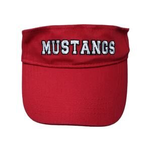 Mustangs Herzog Strapback Sun Visor Cap Red One Size Adjustable Bwm Global